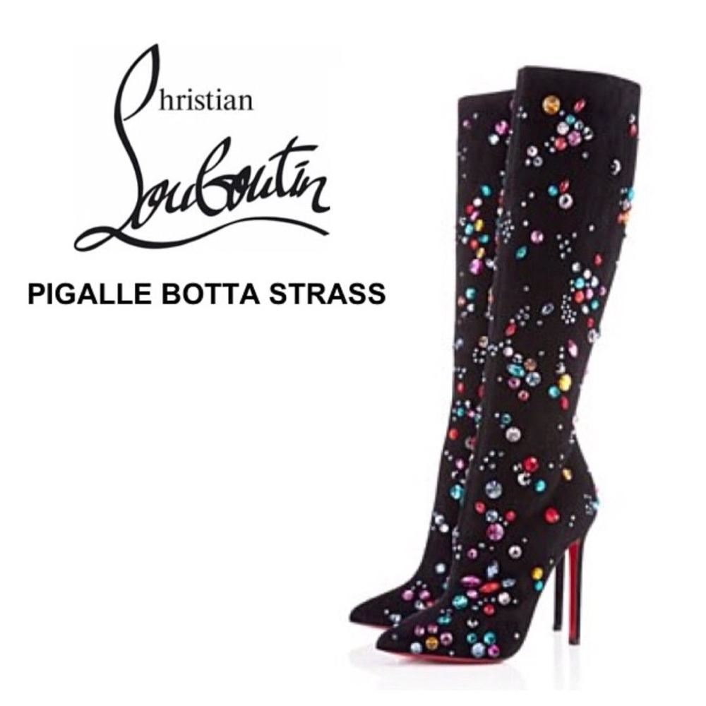 Christian Louboutin Pigalle Botta Strass Knee Boot